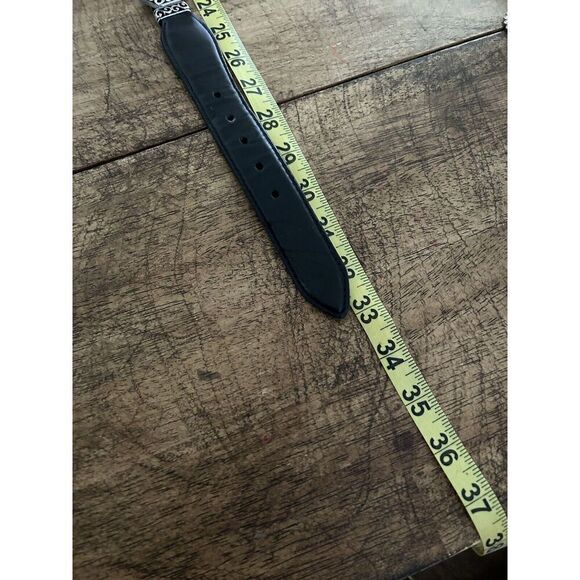 Brighton Belt Vtg 1995 Black Leather Silver Tone Concho Medallions Size Small - Picture 14 of 15